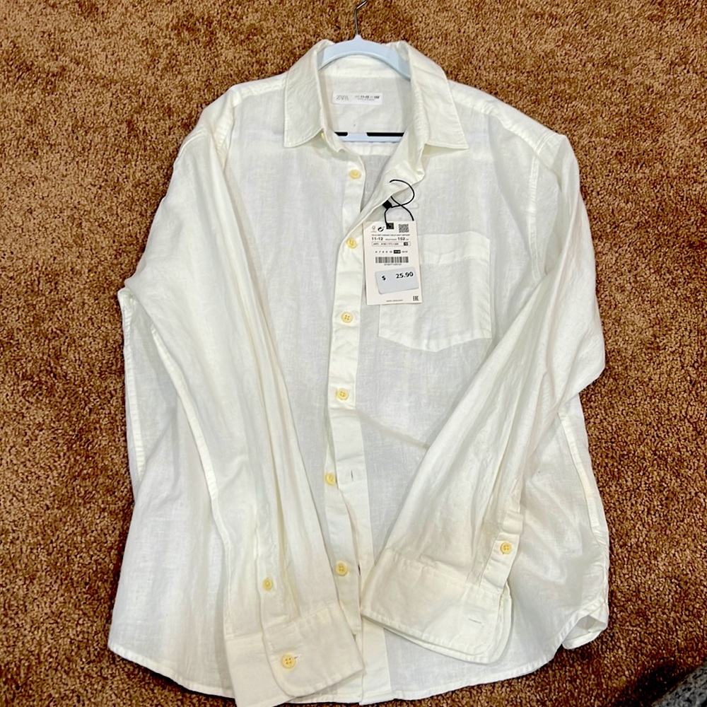 Zara botton down long sleeve size 11-12